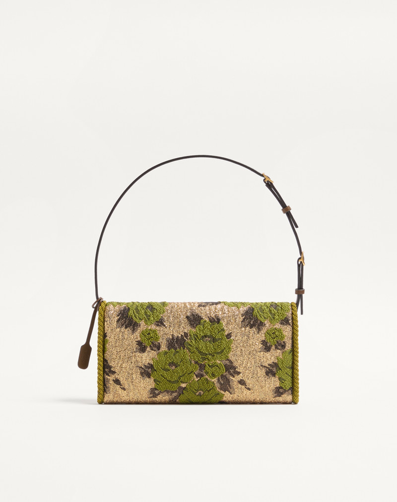 VALENTINO GARAVANI DEVAIN SMALL SHOULDER BAG IN JACQUARD LUREX FABRIC 5