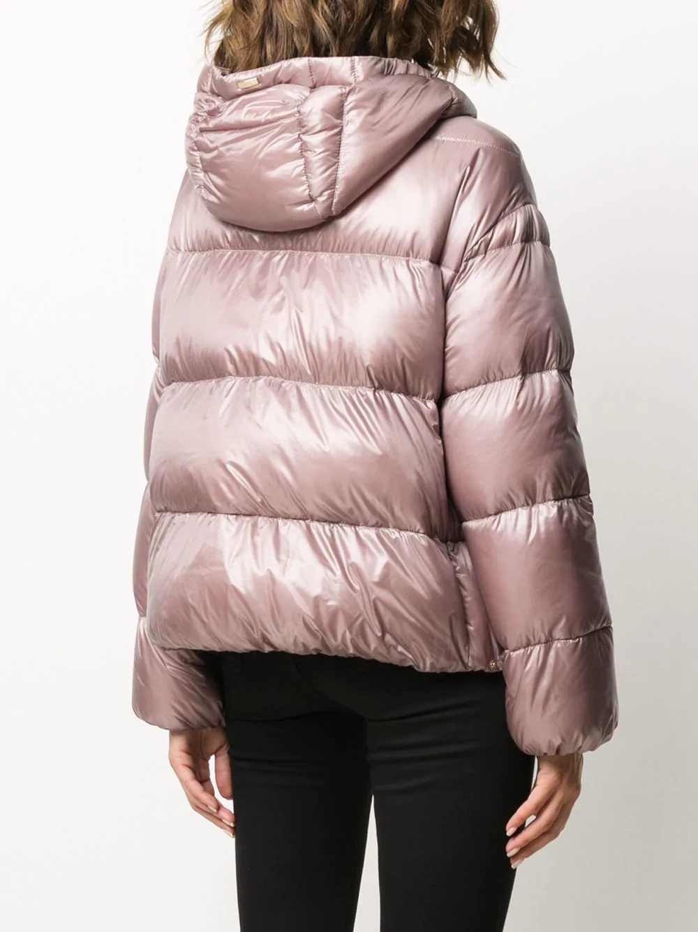 cropped drawstring down jacket - 4