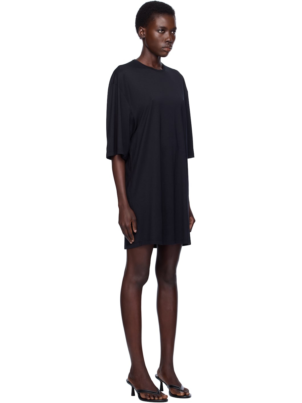 Black Relaxed Tee Minidress - 2