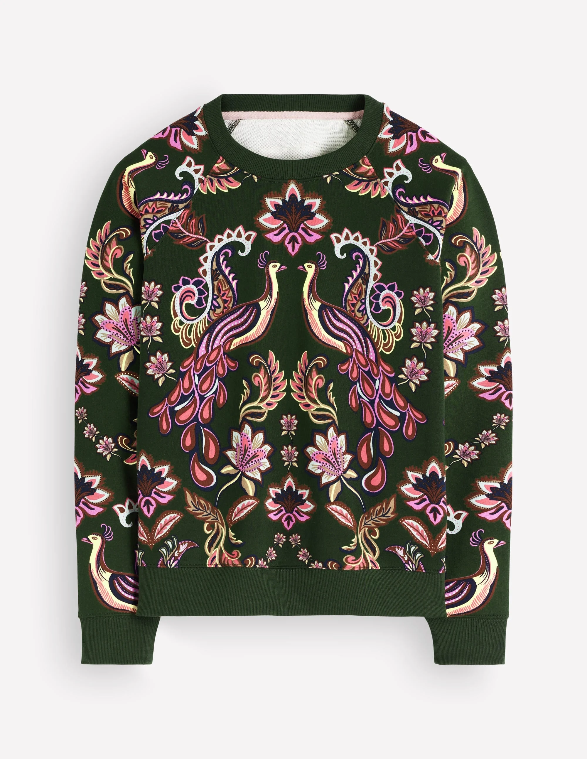 Rosa Printed Sweatshirt-Peacock Paradise Placement - 1