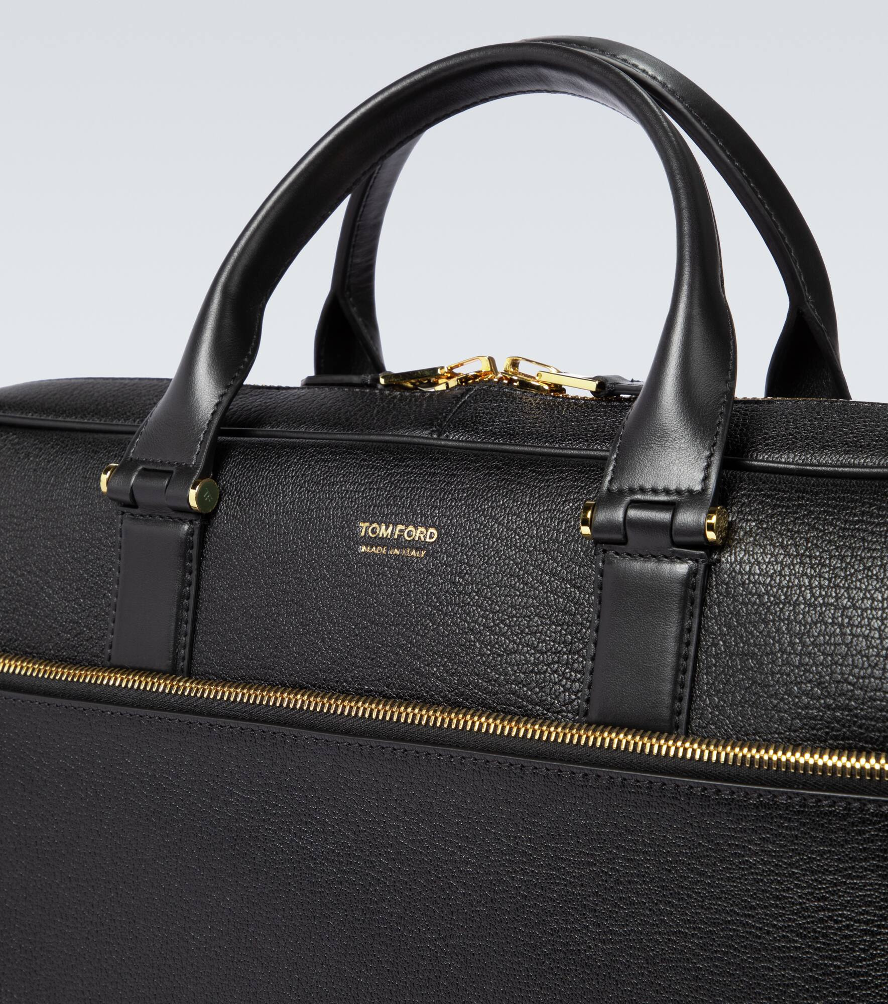 Grained leather briefcase - 6