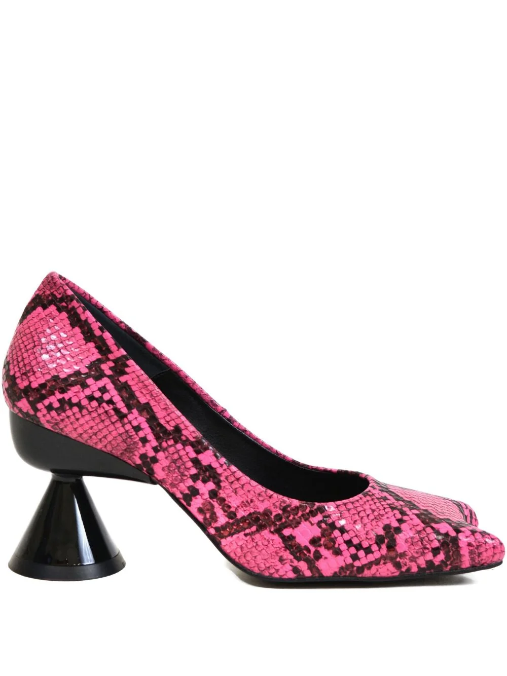 50mm Diablo snakeskin-embossed sculpted-heel pumps - 1