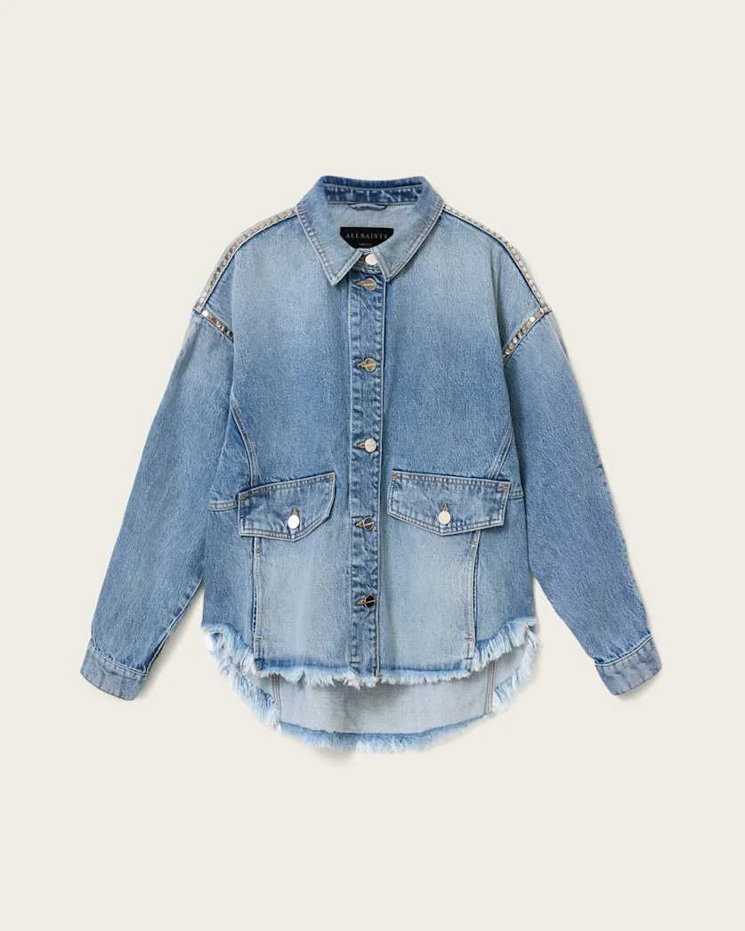 HETTIE OVERSIZED STUD SHACKET - 1