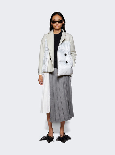 sacai Poplin Mix Stripe Skirt Grey And Off White outlook