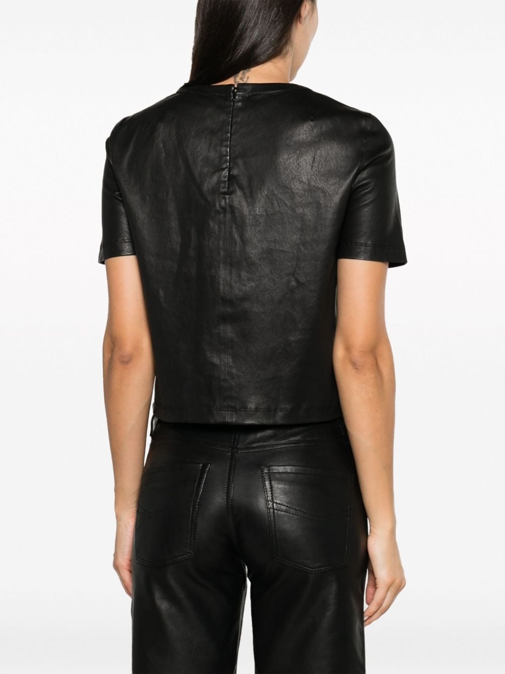 Tas crew-neck leather T-shirt - 4
