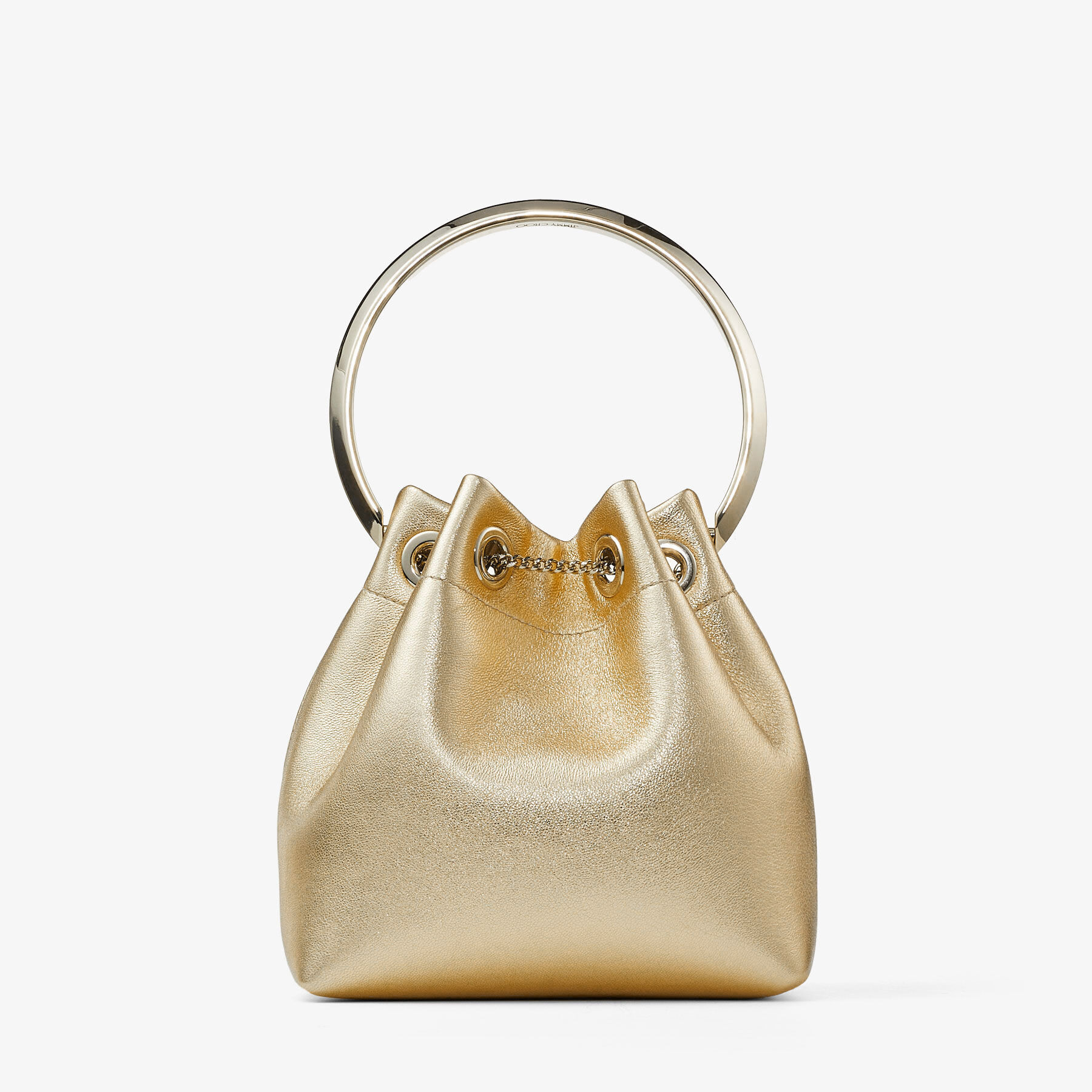 Bon Bon
Gold Metallic Nappa Bag with Metal Handle - 6