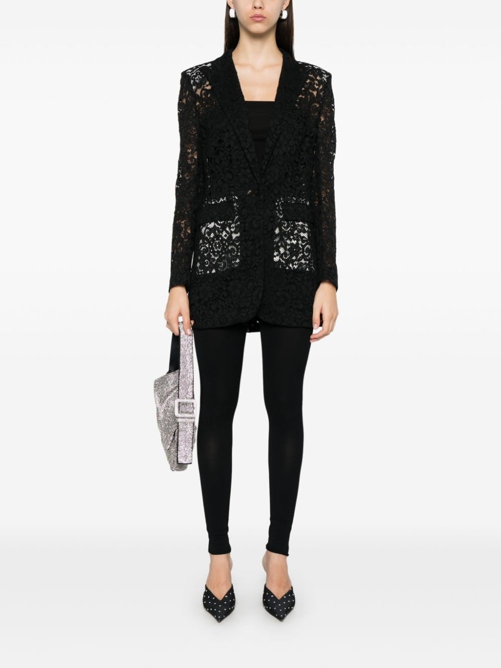 corded-lace blazer - 2