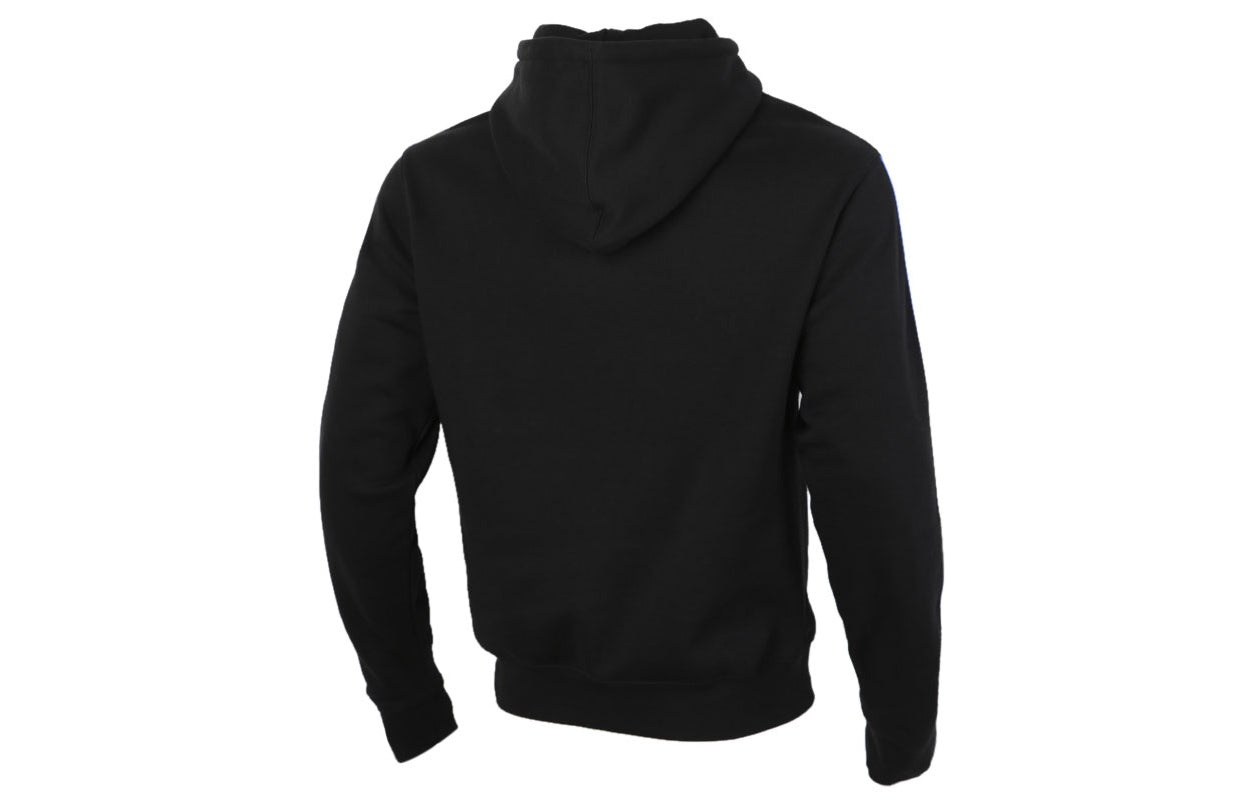 adidas originals Colorblock logo Printing Fleece Lined hooded Pullover Black GD2117 - 2