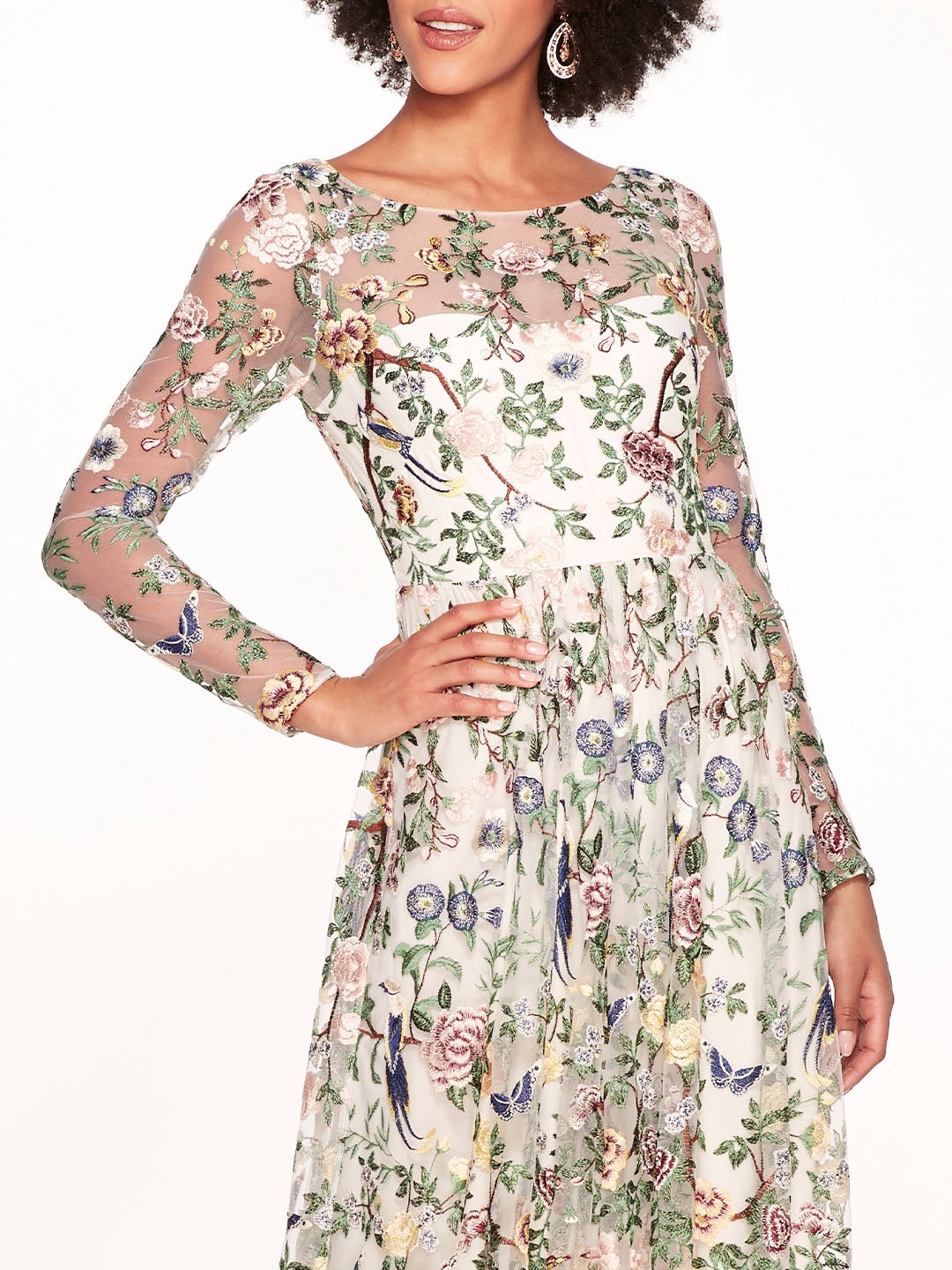 BOTANICAL EMBROIDERED GOWN - 4