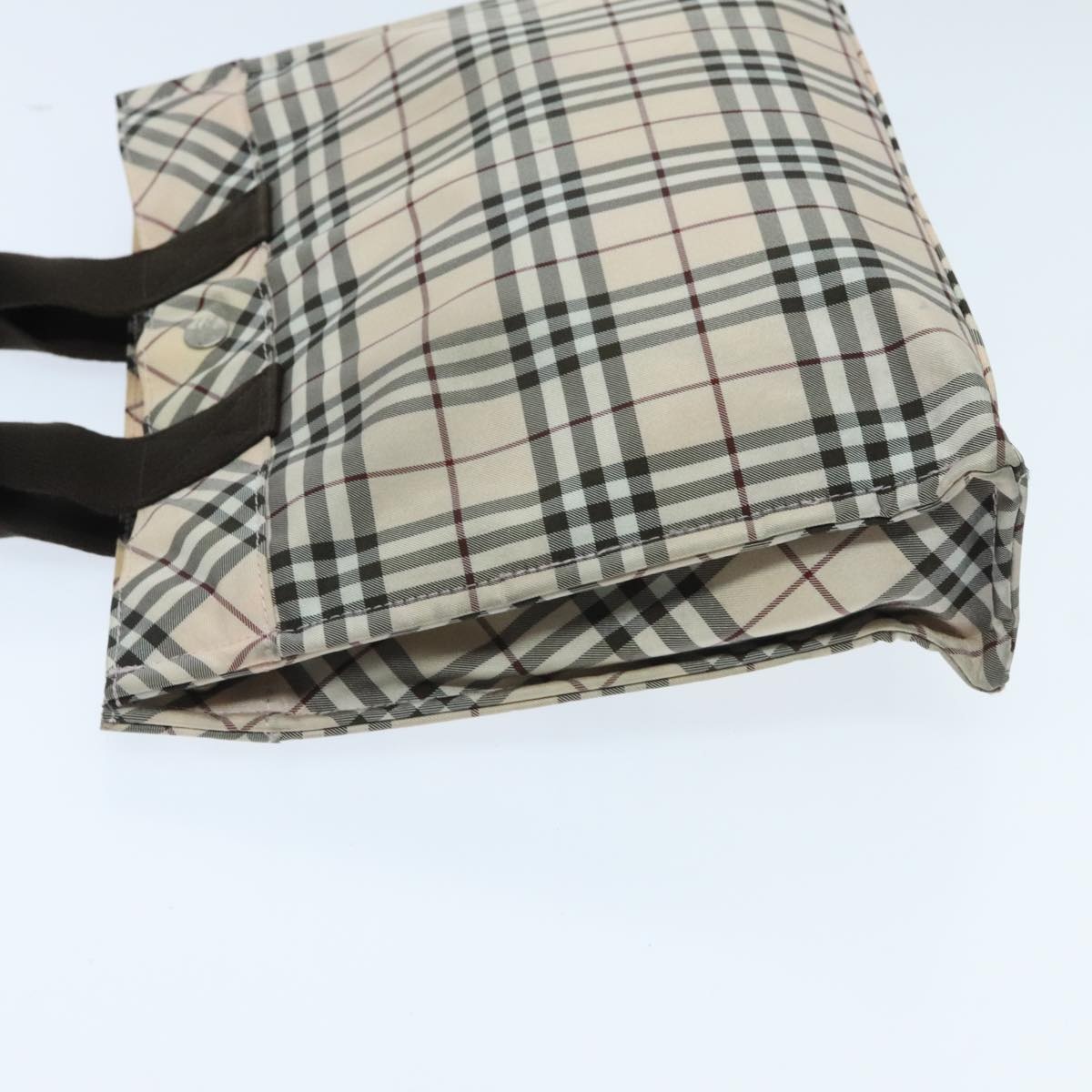 Burberry Nova Check Blue Label Hand Bag Nylon Beige Brown Silver - 5