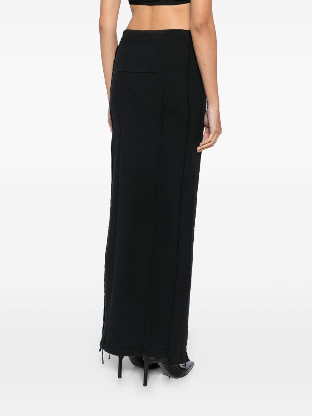 logo-embroidered jersey skirt - 4