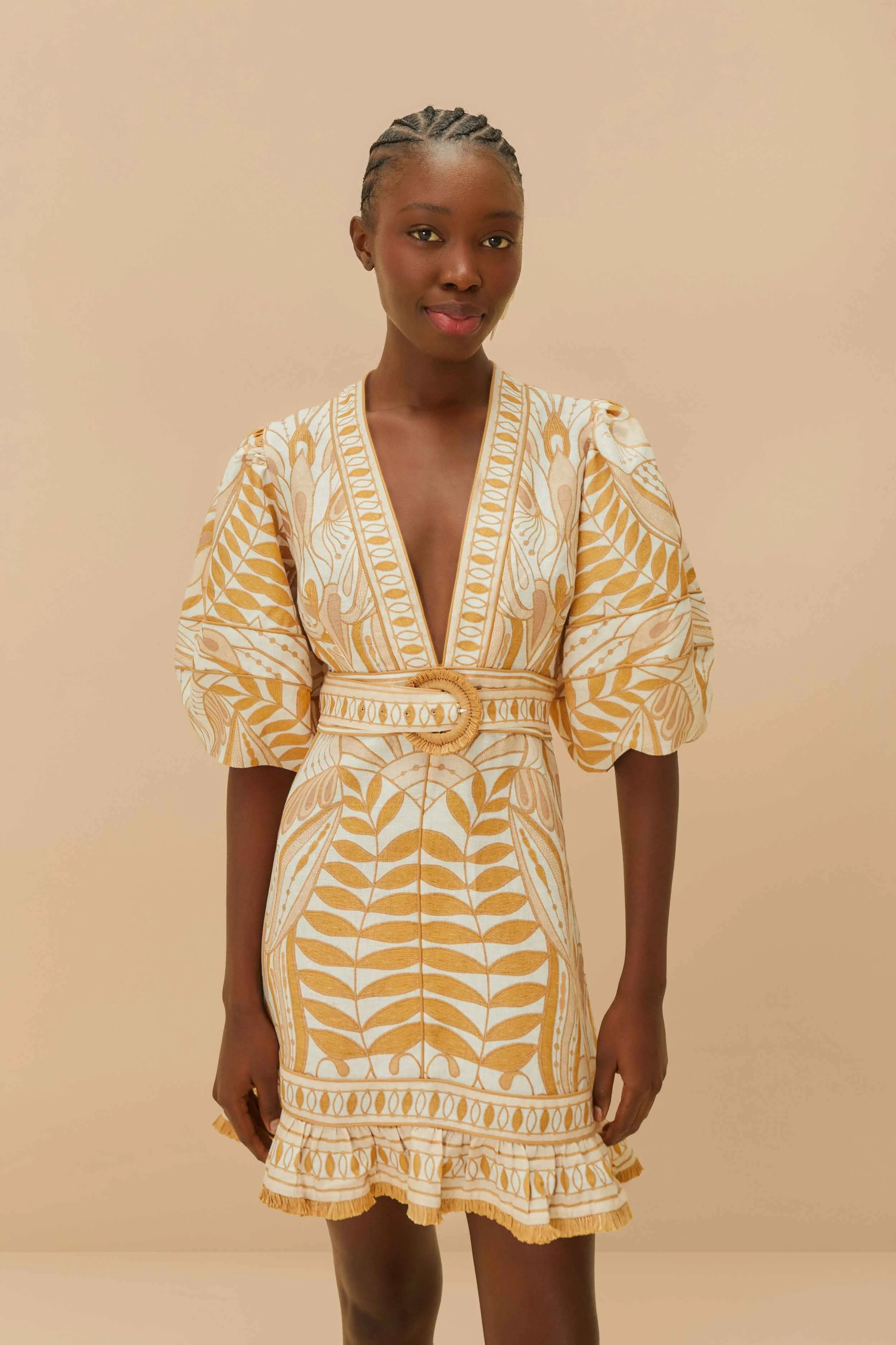 Off-White Lace Nature Lenzing™ Ecovero™ Euroflax™ Mini Dress - 1