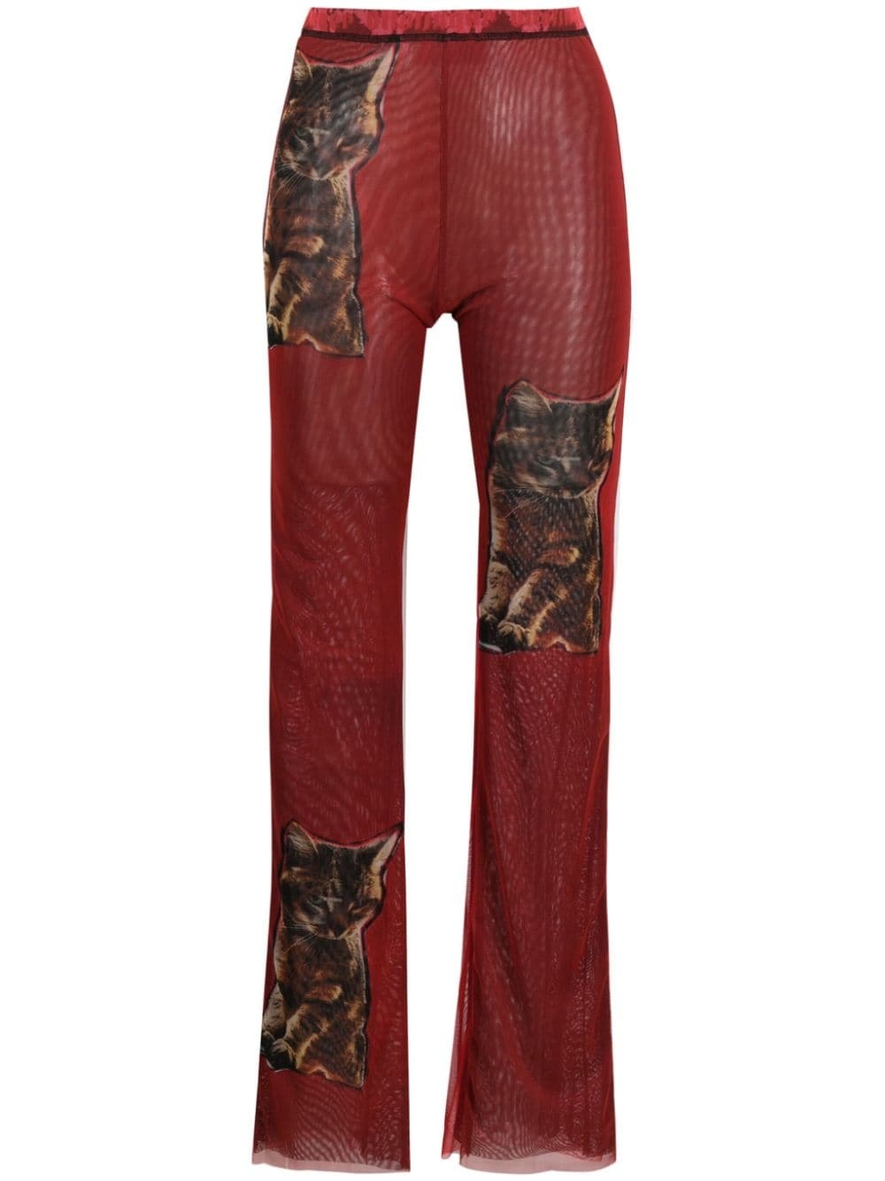 animal-print flared trousers - 1