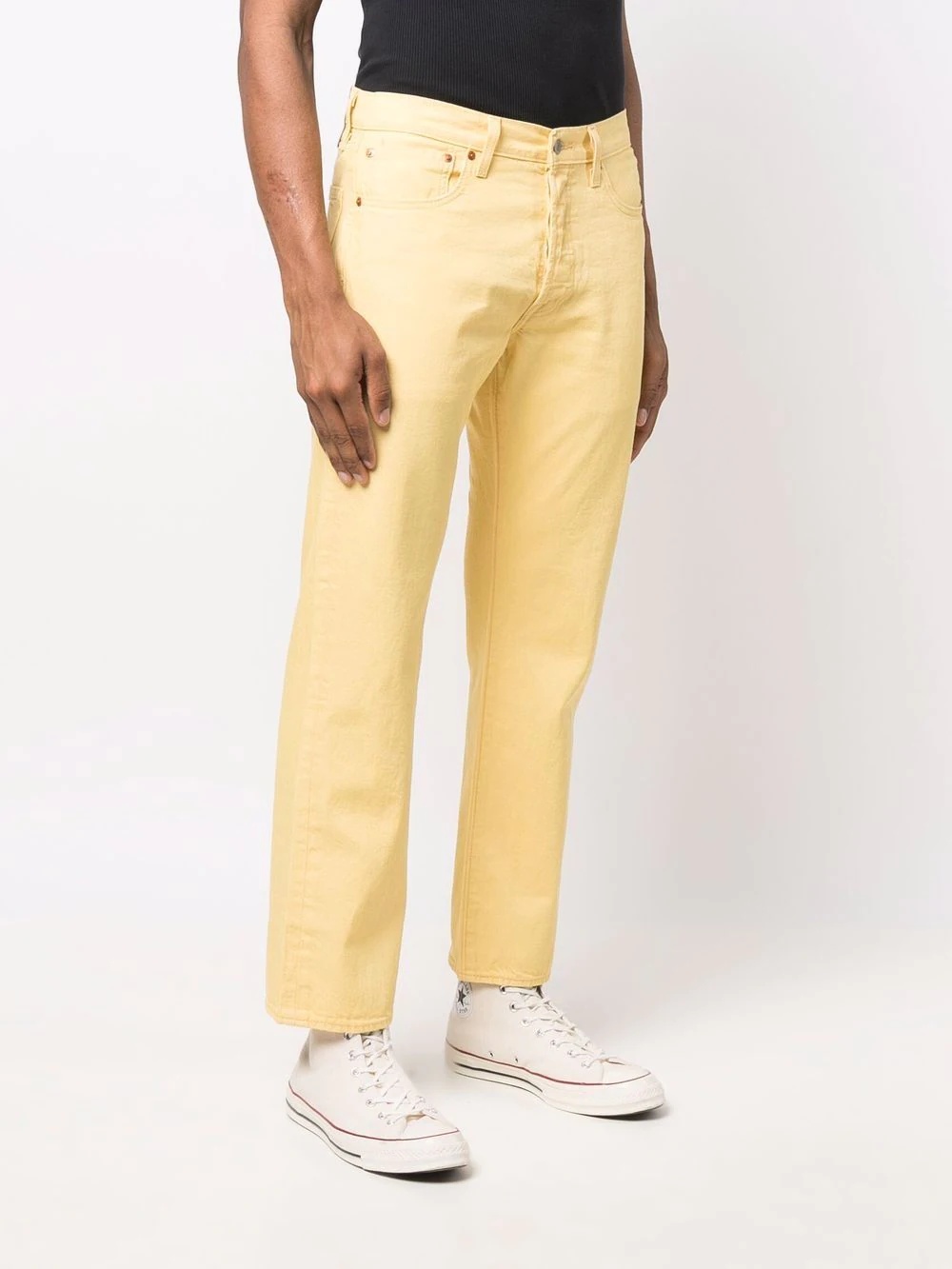 straight leg cotton trousers - 3