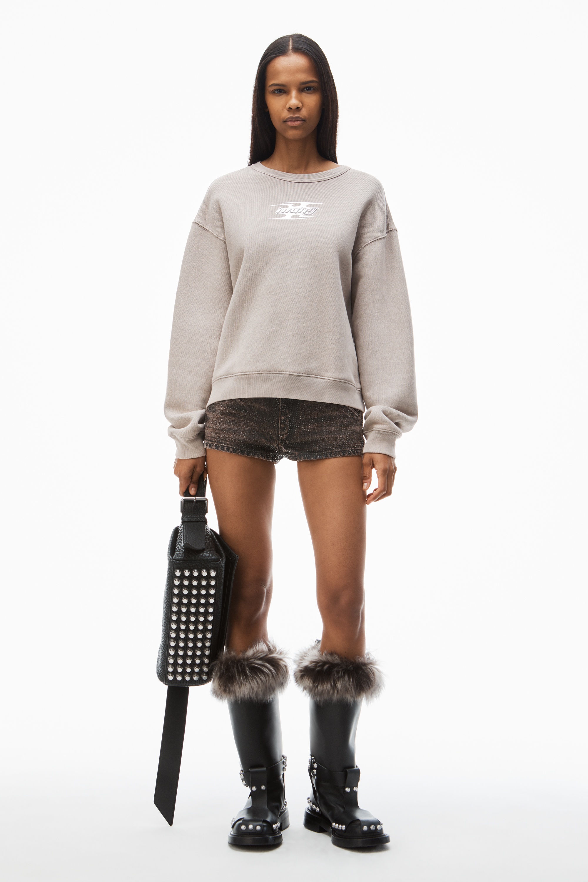 blade logo-embossed sweatshirt in cotton terry - 6