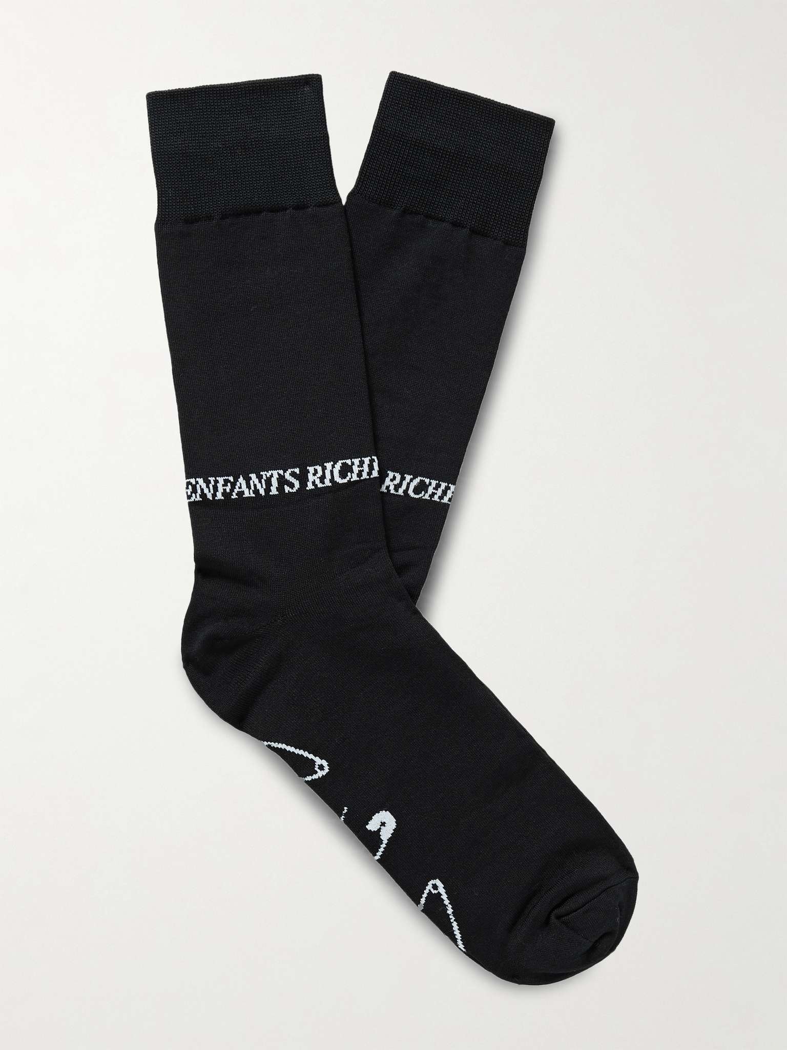 Logo-Jacquard Cotton-Blend Socks - 1