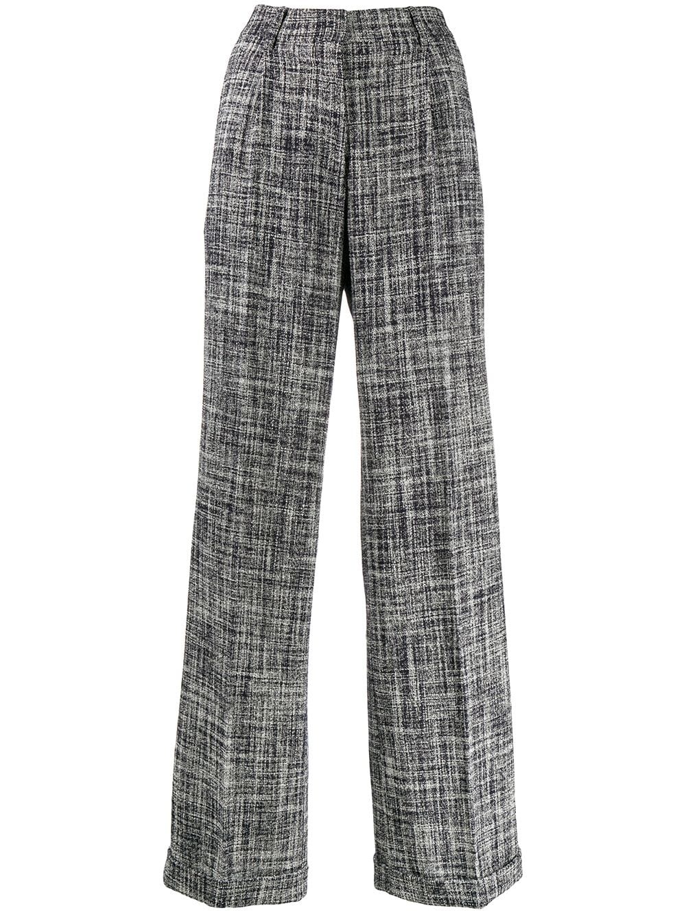 tweed wide-leg trousers - 1