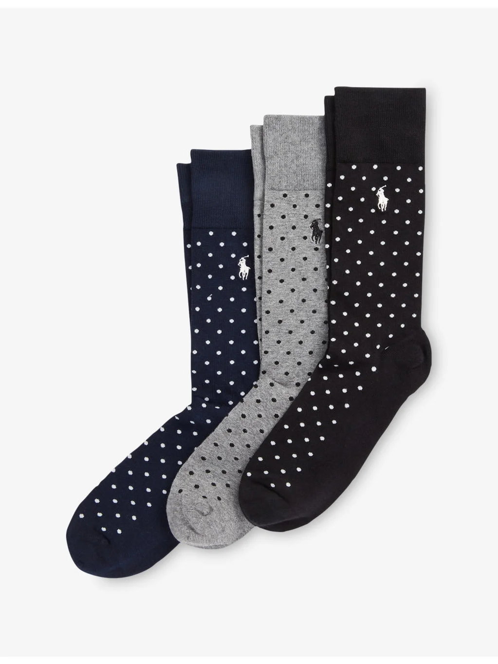 Dotted Pack of Three Cotton-Blend Socks - 1