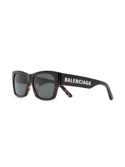 BALENCIAGA enamelled-logo square-frame sunglasses outlook