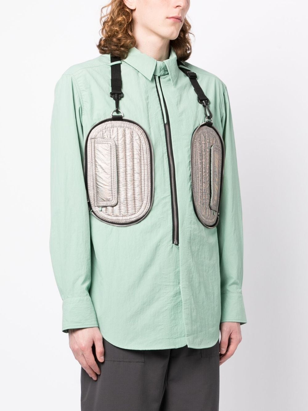 padded-pocket zip-up shirt - 3