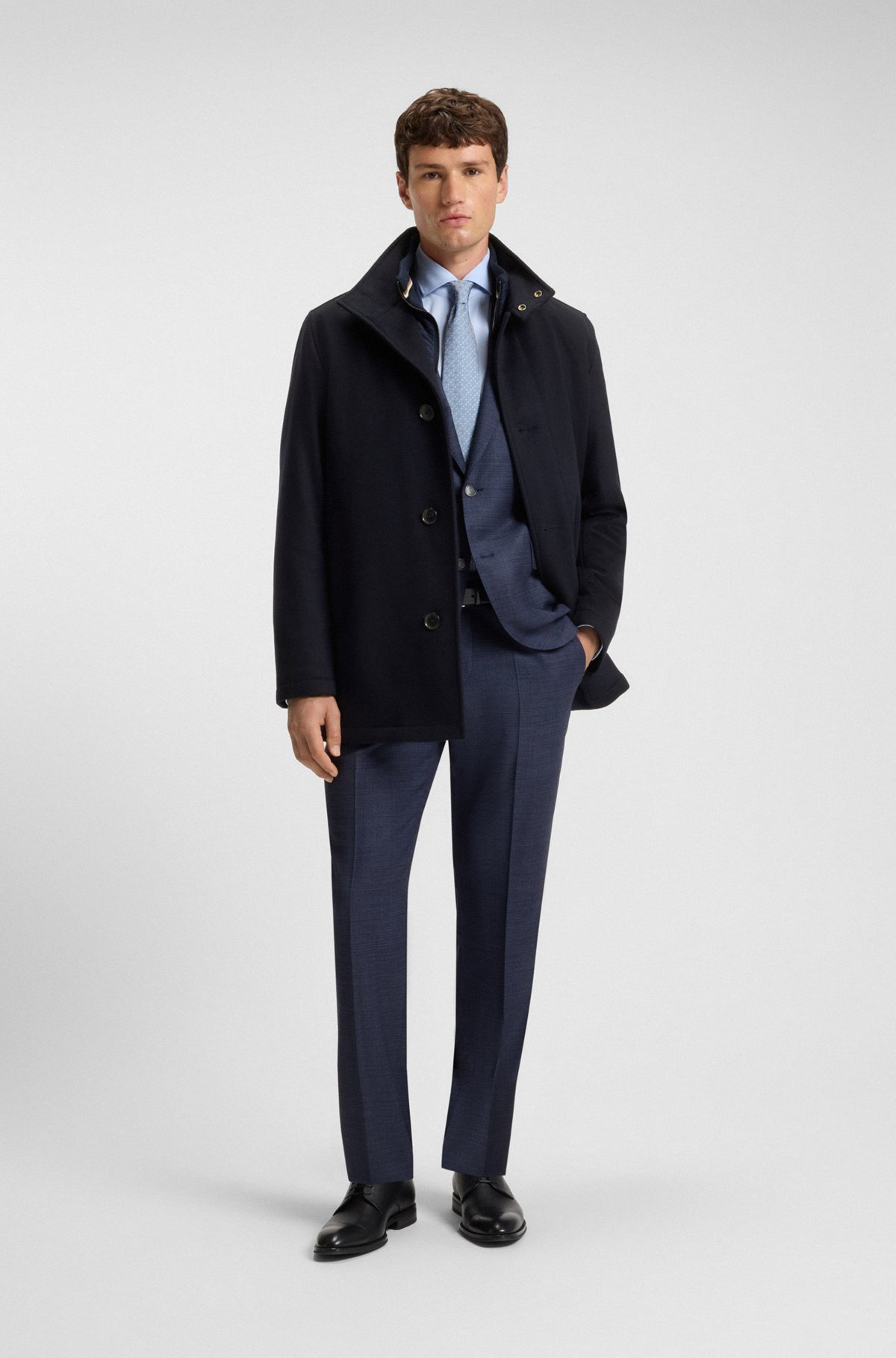 RELAXED-FIT CAR COAT IN VIRGIN WOOL AND CASHMERE - 4