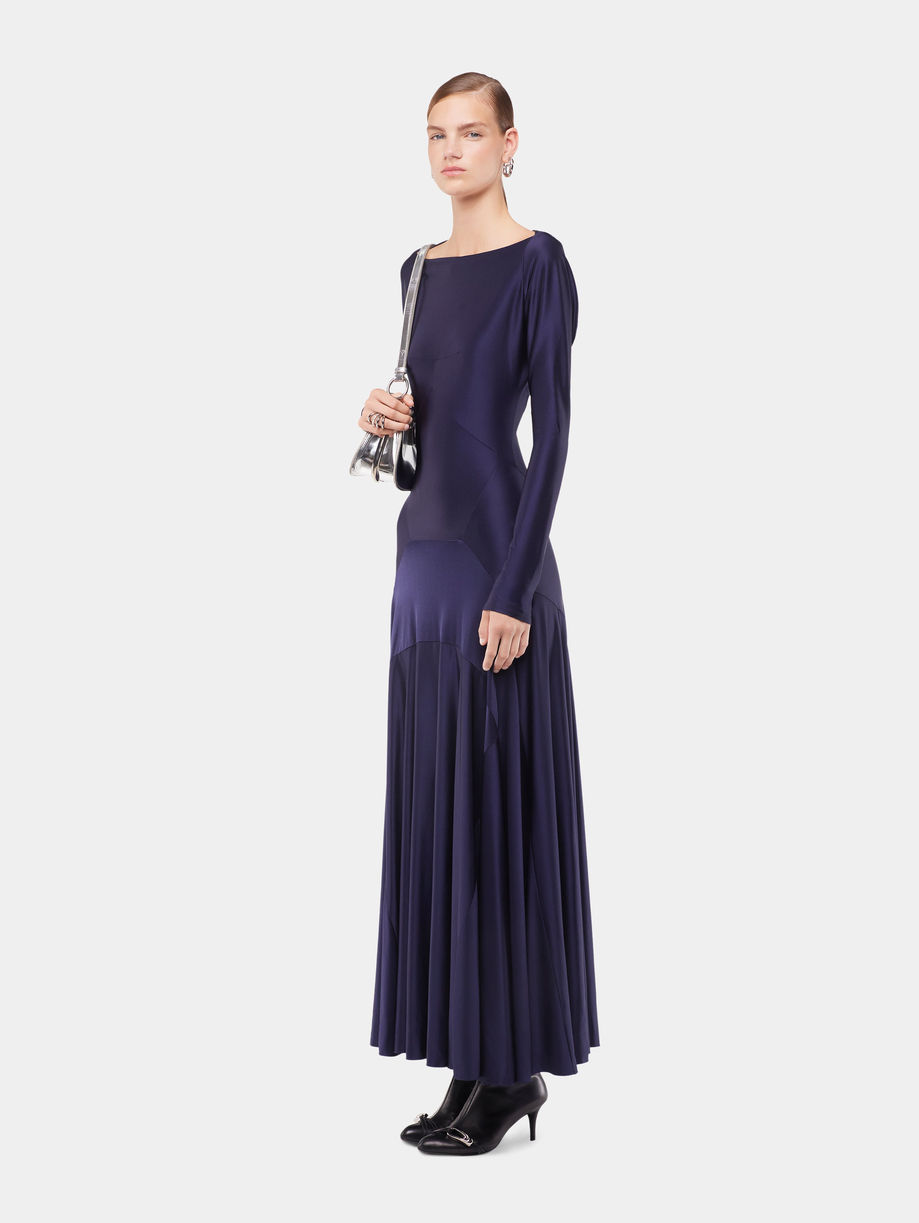 LONG DRESS IN JERSEY WITH GODET DETAILS - 3