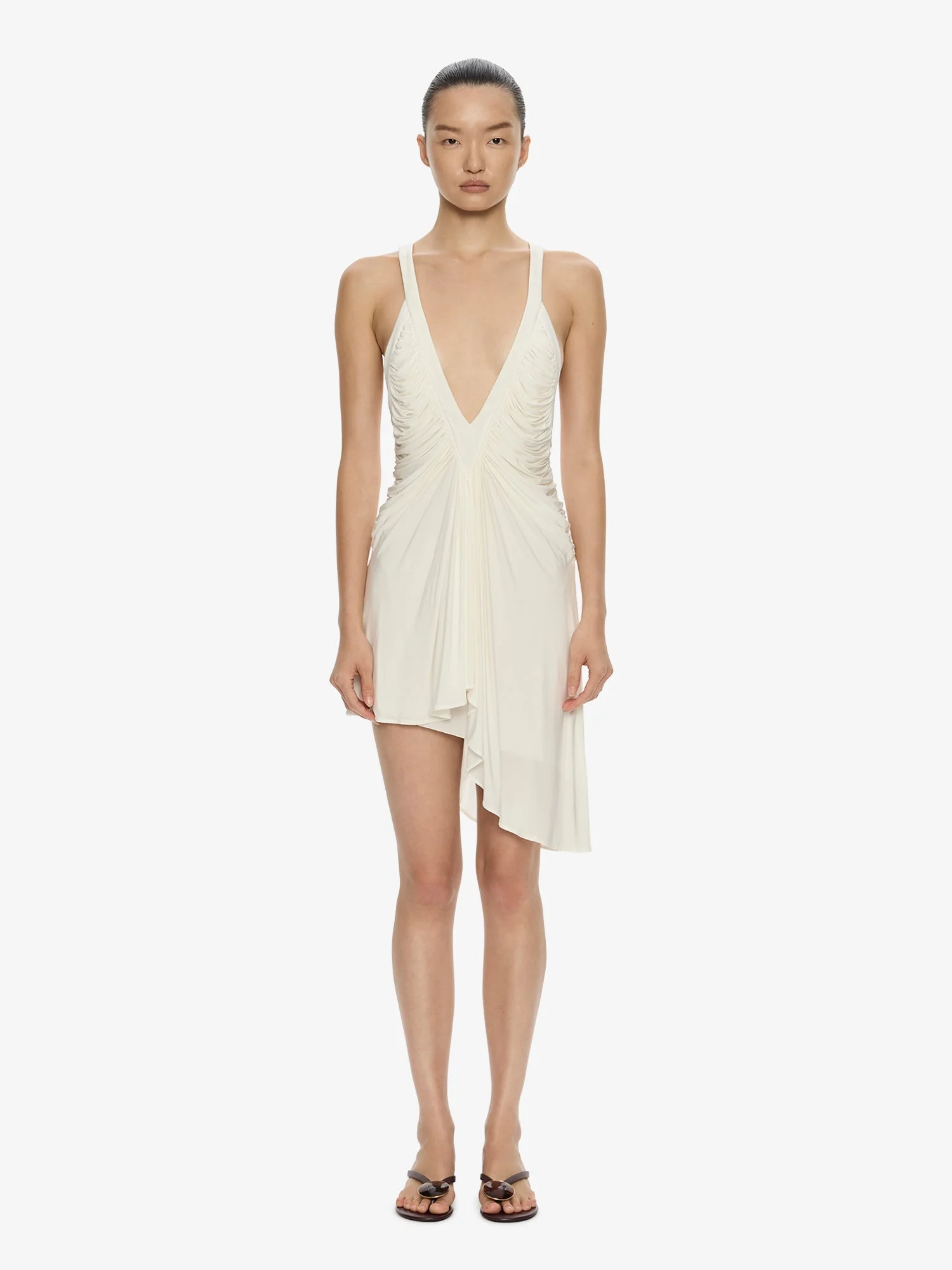 Suspended Jersey Fluted Mini Dress - 1