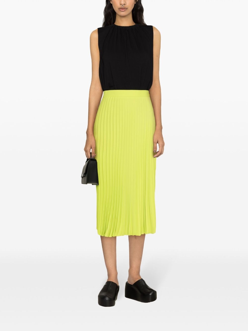 pleated crepe midi skirt - 2