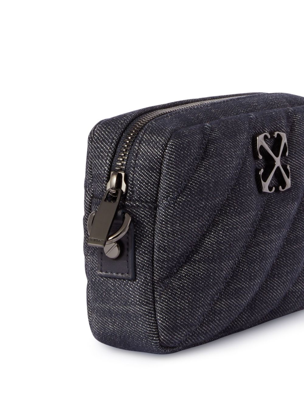 small quilted denim shoulder bag - 7