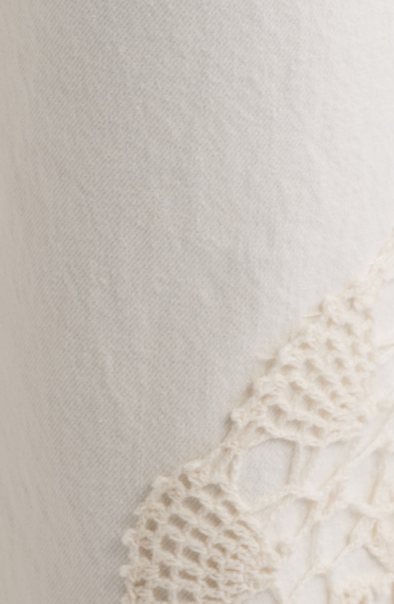 FRAME The Vertical Crochet High Waist Crop Relaxed Straight Leg Jeans in Au Natural Clean at Nordstr - 6