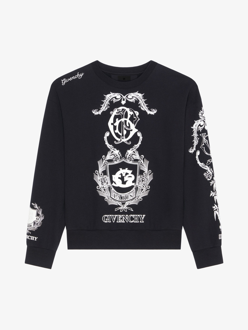 GIVENCHY CREST BOXY FIT SWEATSHIRT IN FLEECE - 1