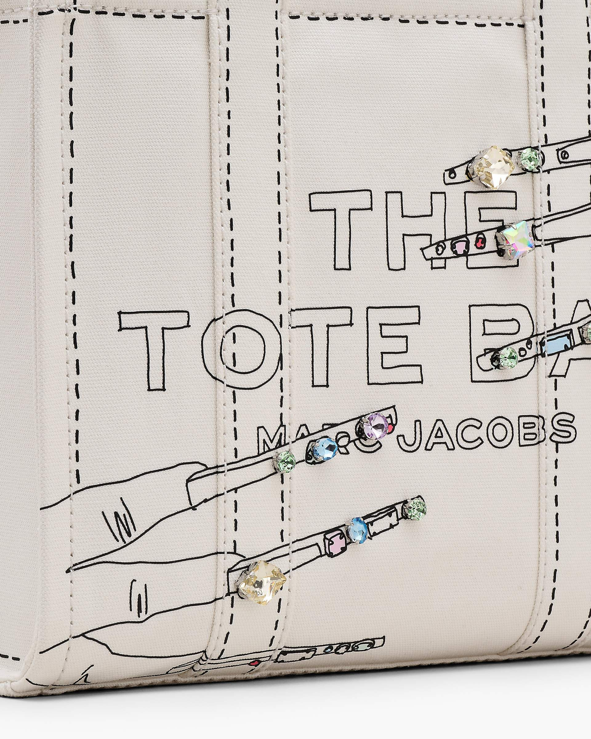 THE TROMPE L'OEIL MANI CANVAS MEDIUM TOTE BAG - 3