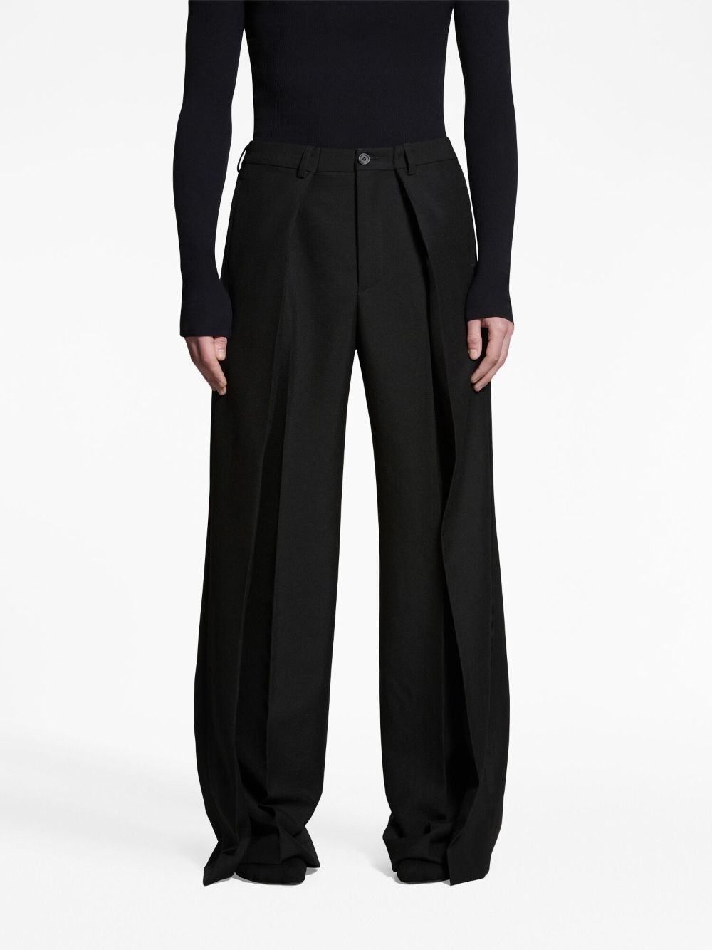 pleated wool tailored trousers - 5