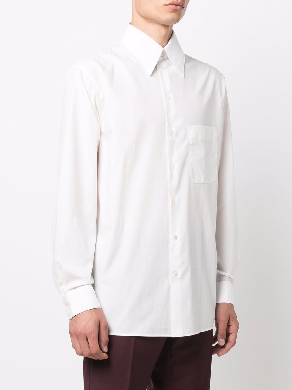 point-collar chest-pocket shirt - 3