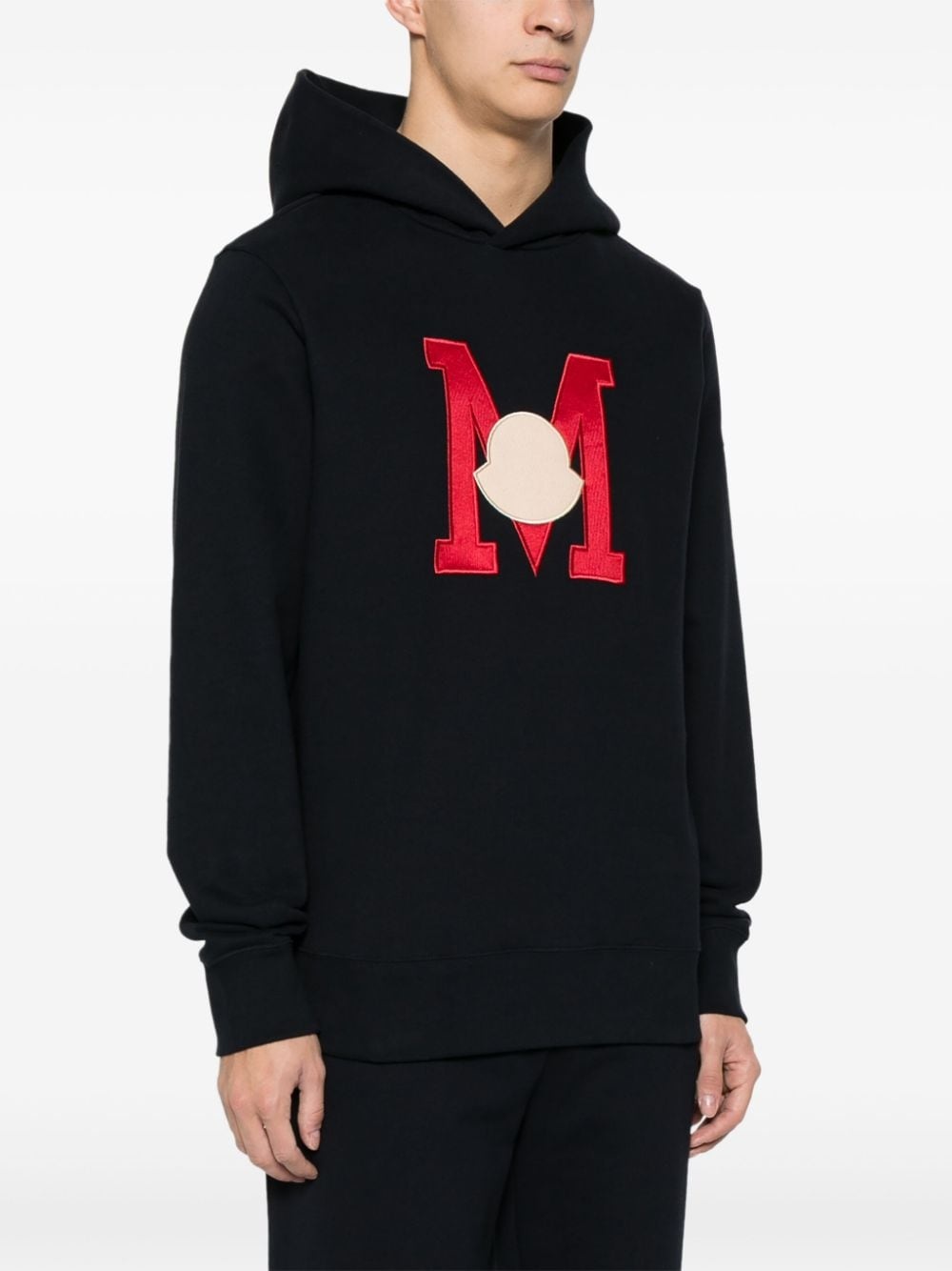 embroidered-logo cotton hoodie - 3