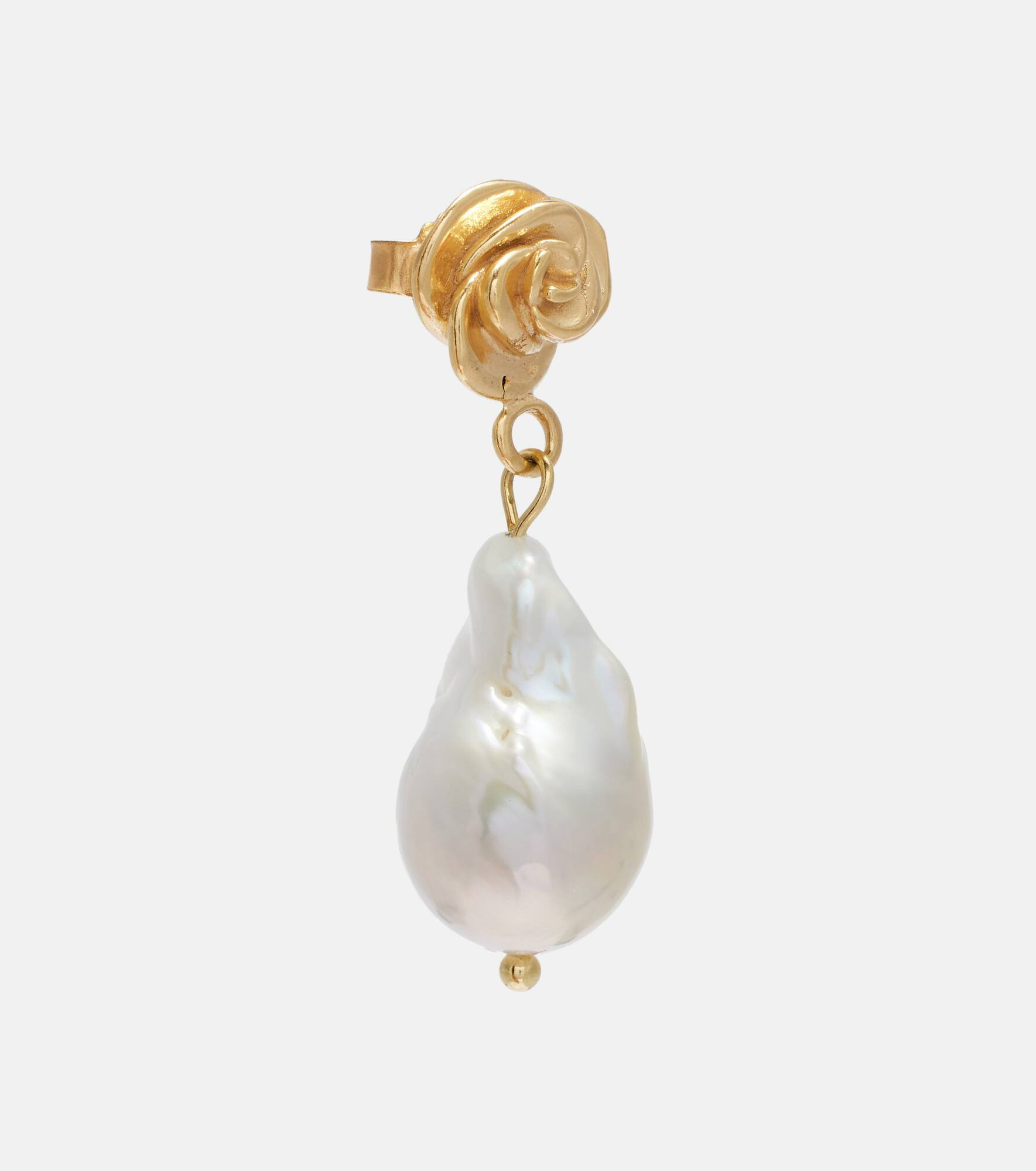 Baroque pearl gold-plated drop earrings - 2