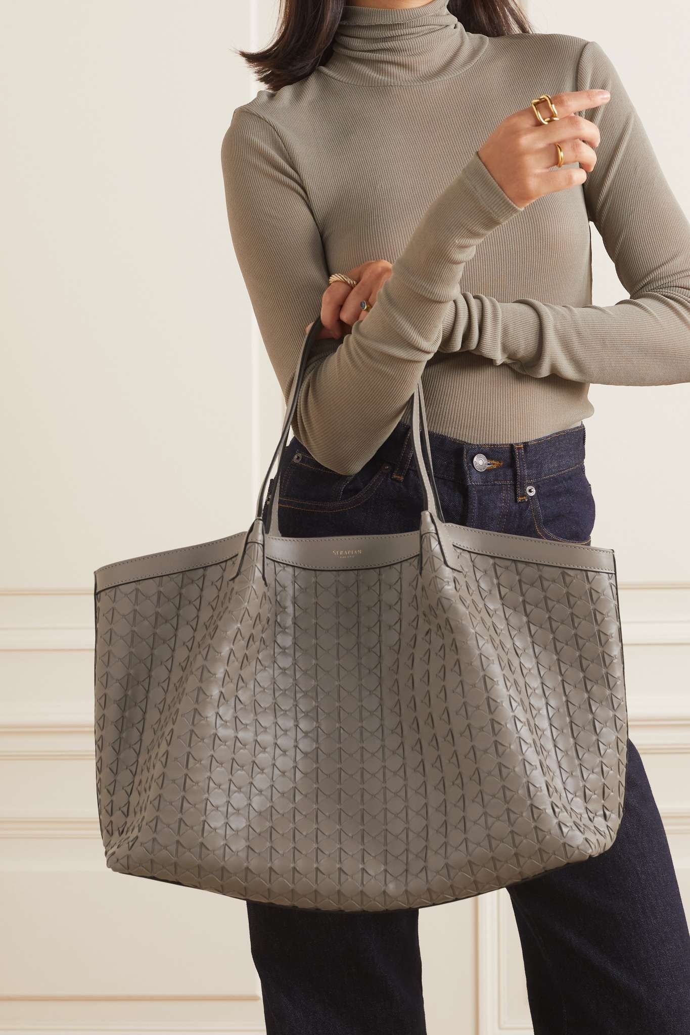Secret large woven leather tote - 2