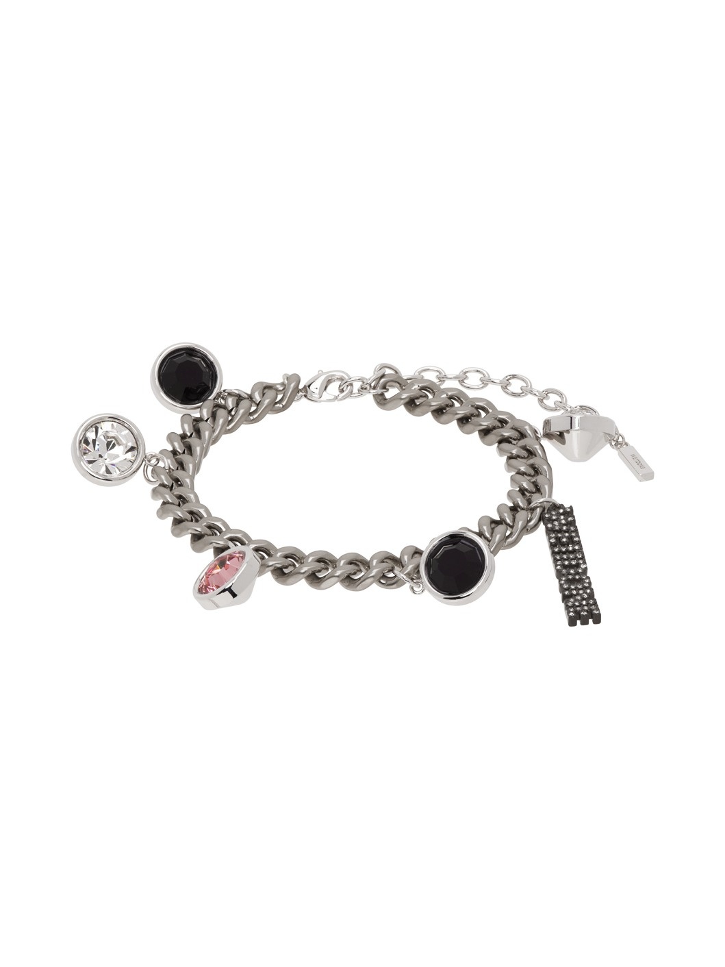 Silver Crystal Stone Charm Bracelet - 1