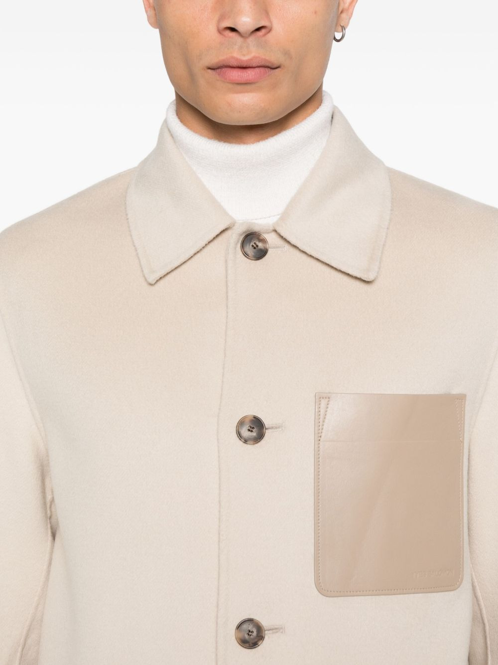 patch-pocket buttoned shirt jacket - 5