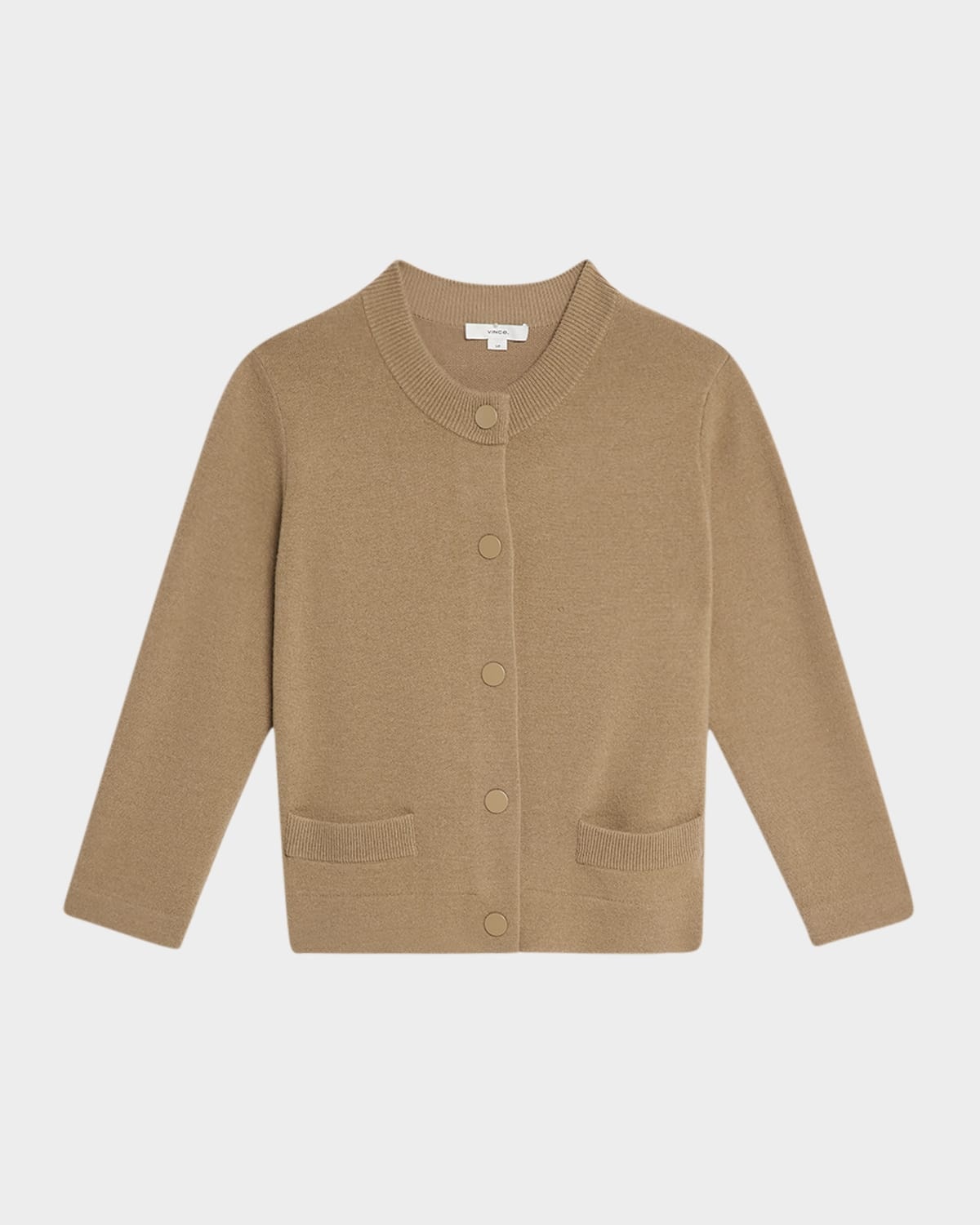 Wool and Cashmere Shrunken Snap Cardigan - 1