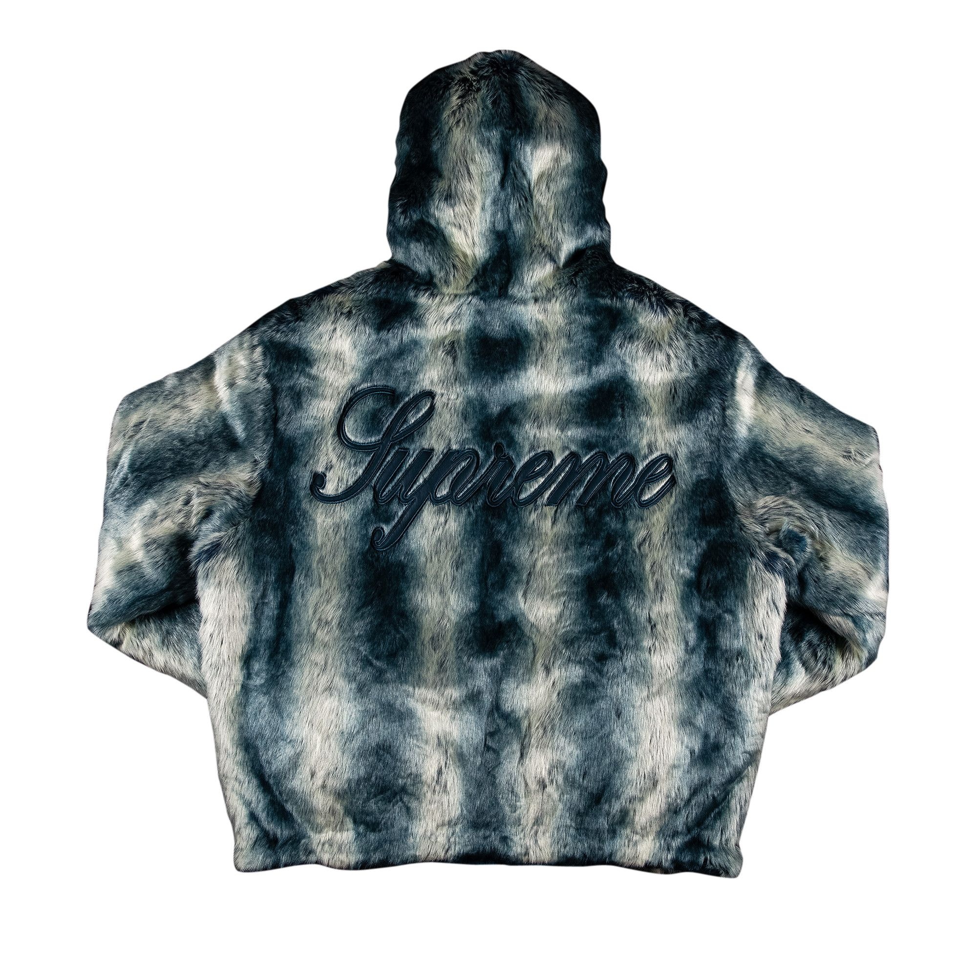 Supreme Faux Fur Reversible Hooded Jacket 'Ice Blue' - 2