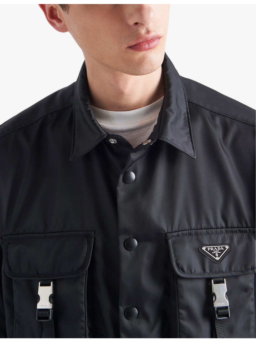 Re-Nylon brand-plaque recycled-nylon shirt - 5