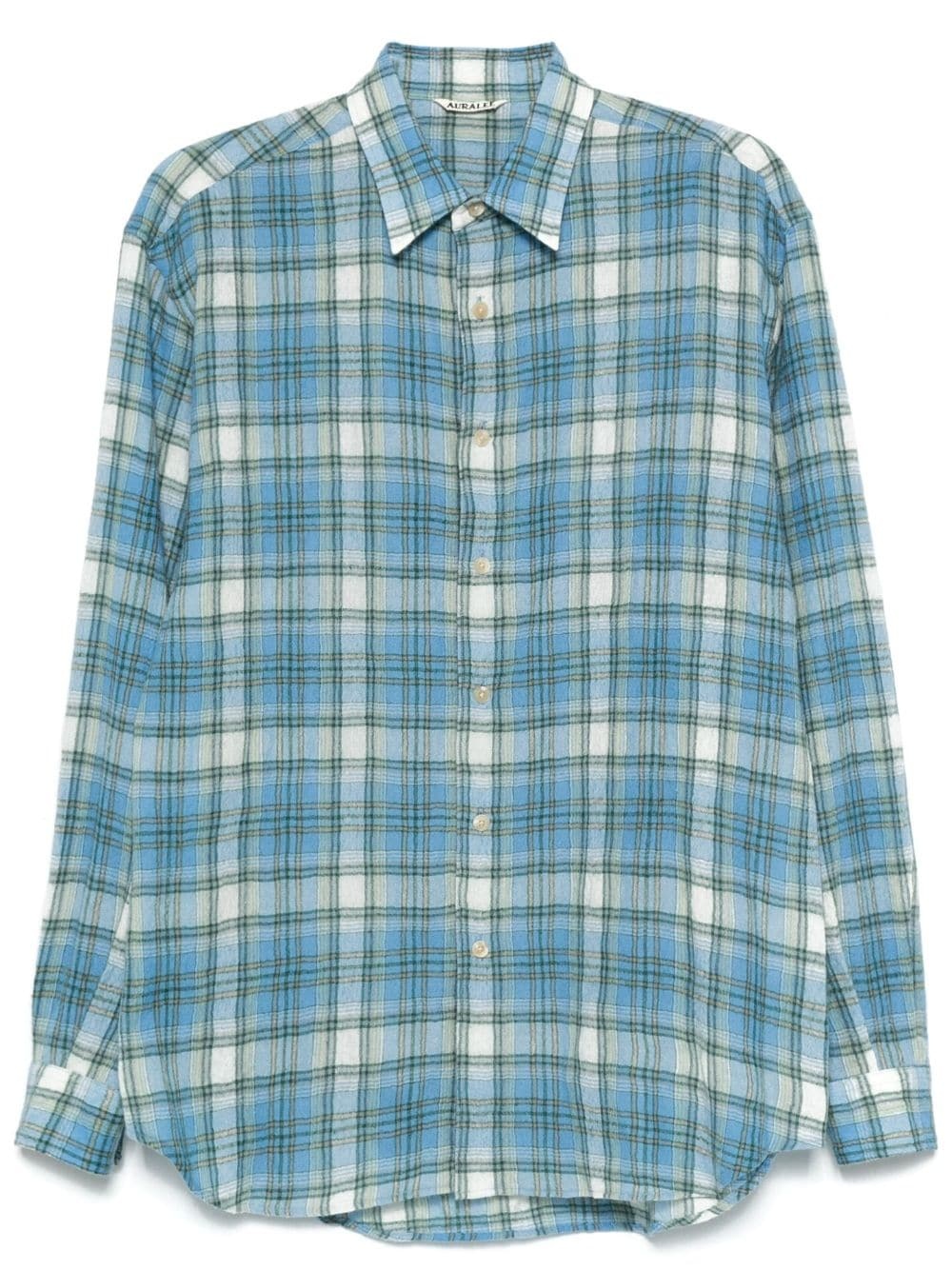 check-pattern wool shirt - 1