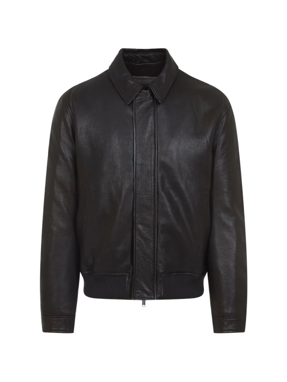 collared lamb skin jacket - 1