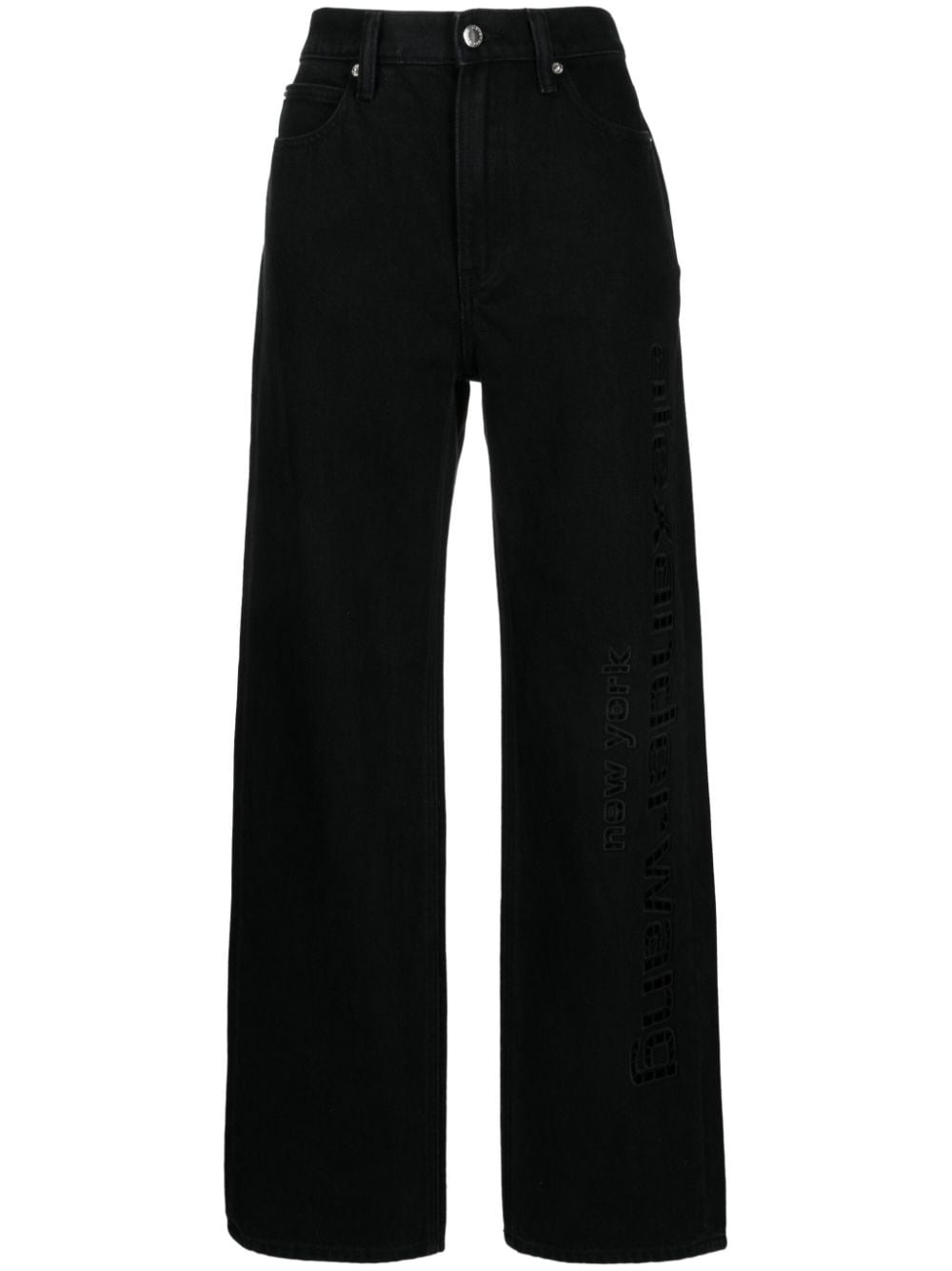 EZ embroidered straight-leg trousers - 1