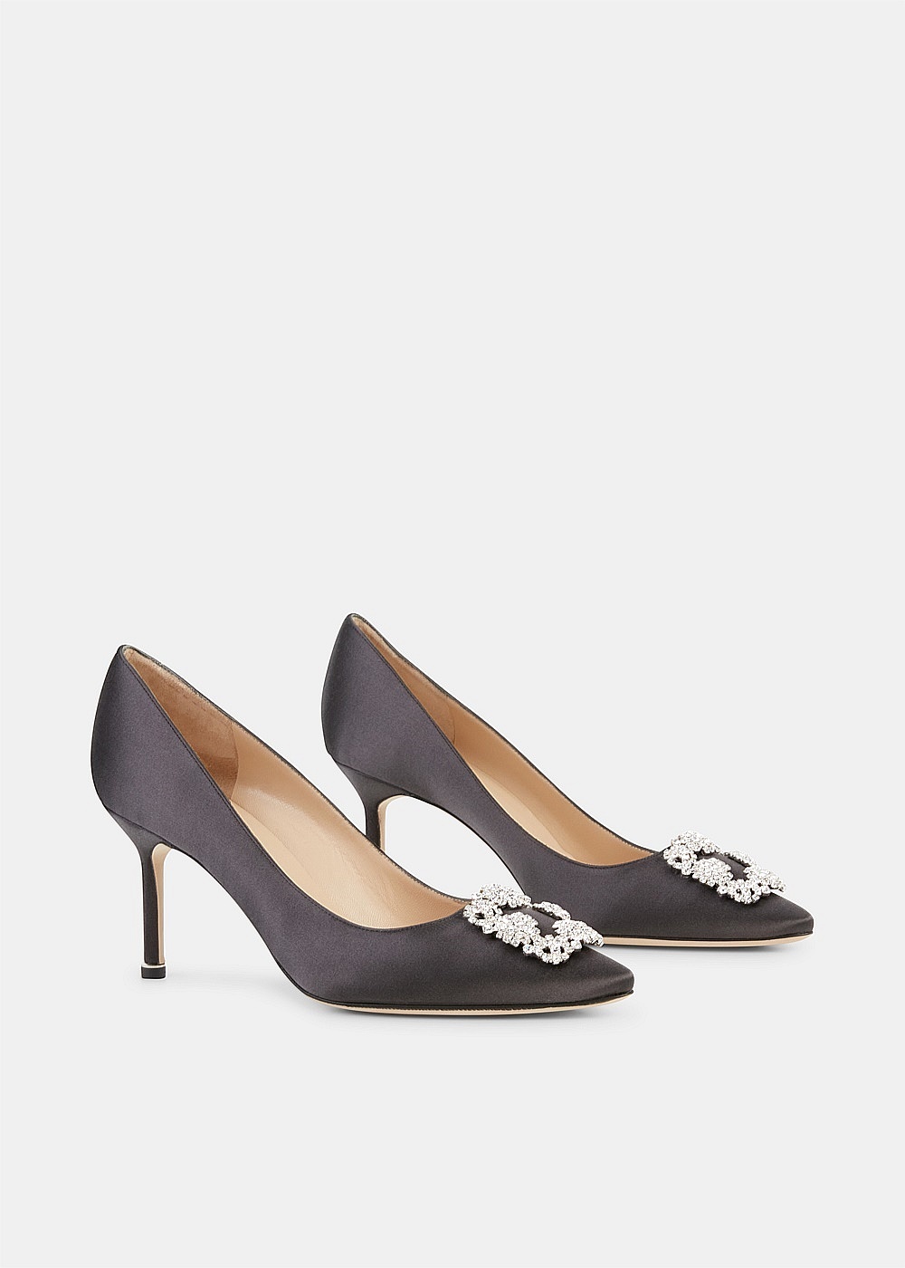 Charcoal Hangisi 70 Jewel Buckle Pumps - 2