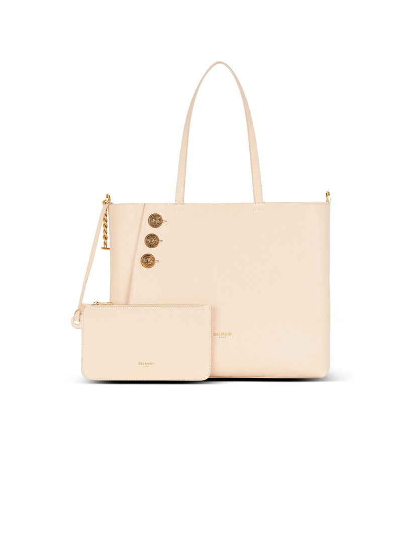 Emblème grained leather tote bag 4
