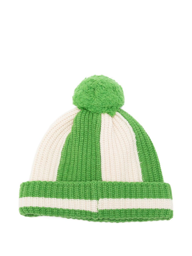 CHARLES JEFFREY LOVERBOY striped-print pompom beanie hat outlook