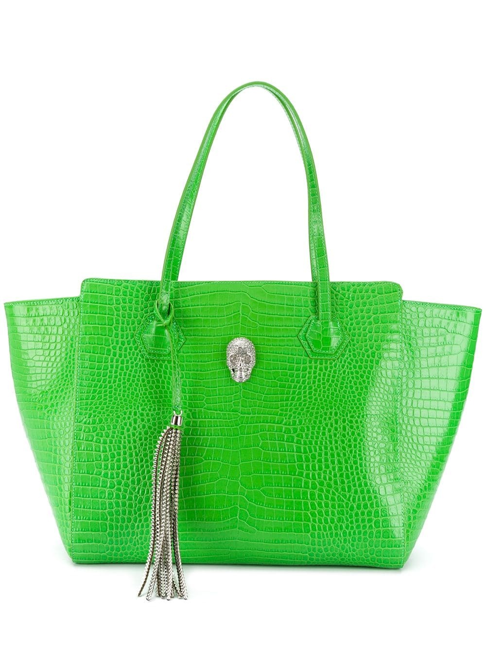 crocodile embossed tote bag - 1