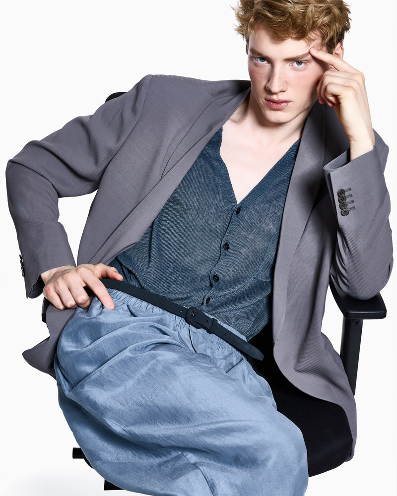 GIORGIO ARMANI SINGLE-BREASTED LINEN WAISTCOAT outlook